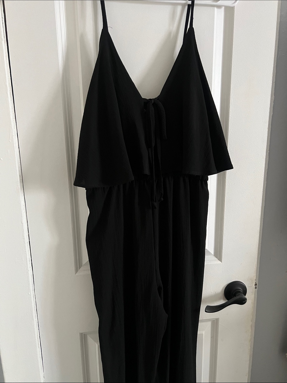 Classic Black Strapless Overlay Jumpsuit Dress